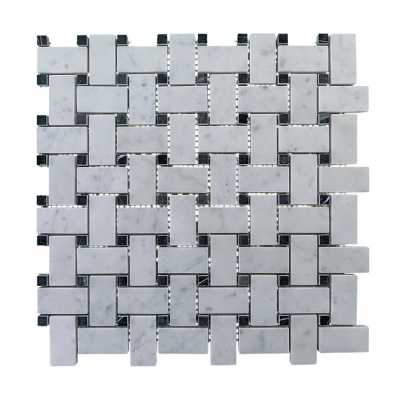 Carrara basketweave with black dot