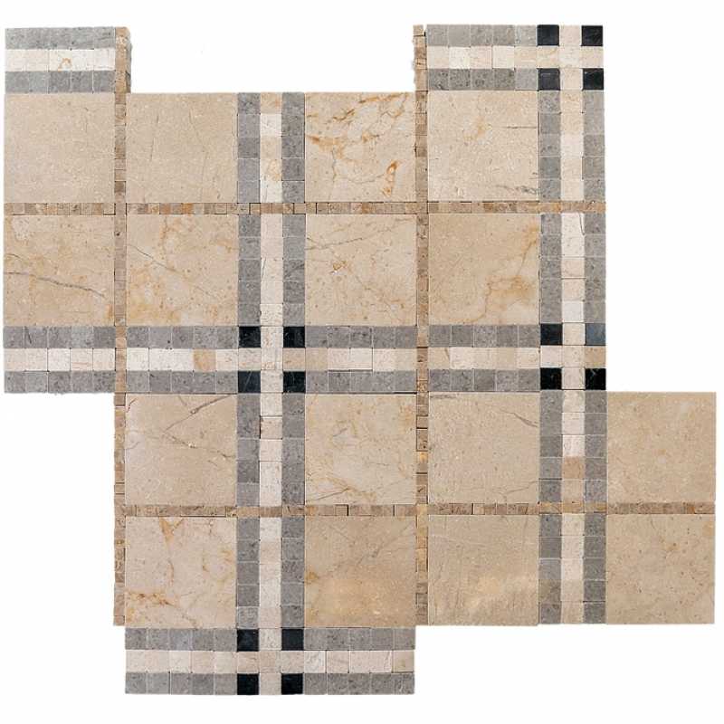 Crema plaid mosaic tilery